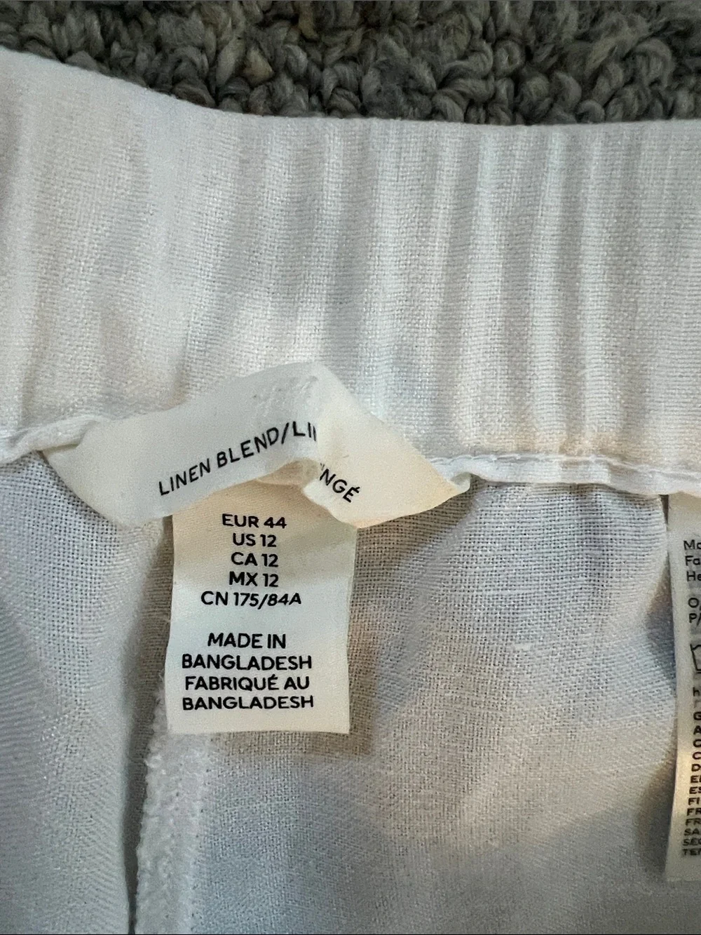 H&M White Wide-Leg Linen-Blend Pants